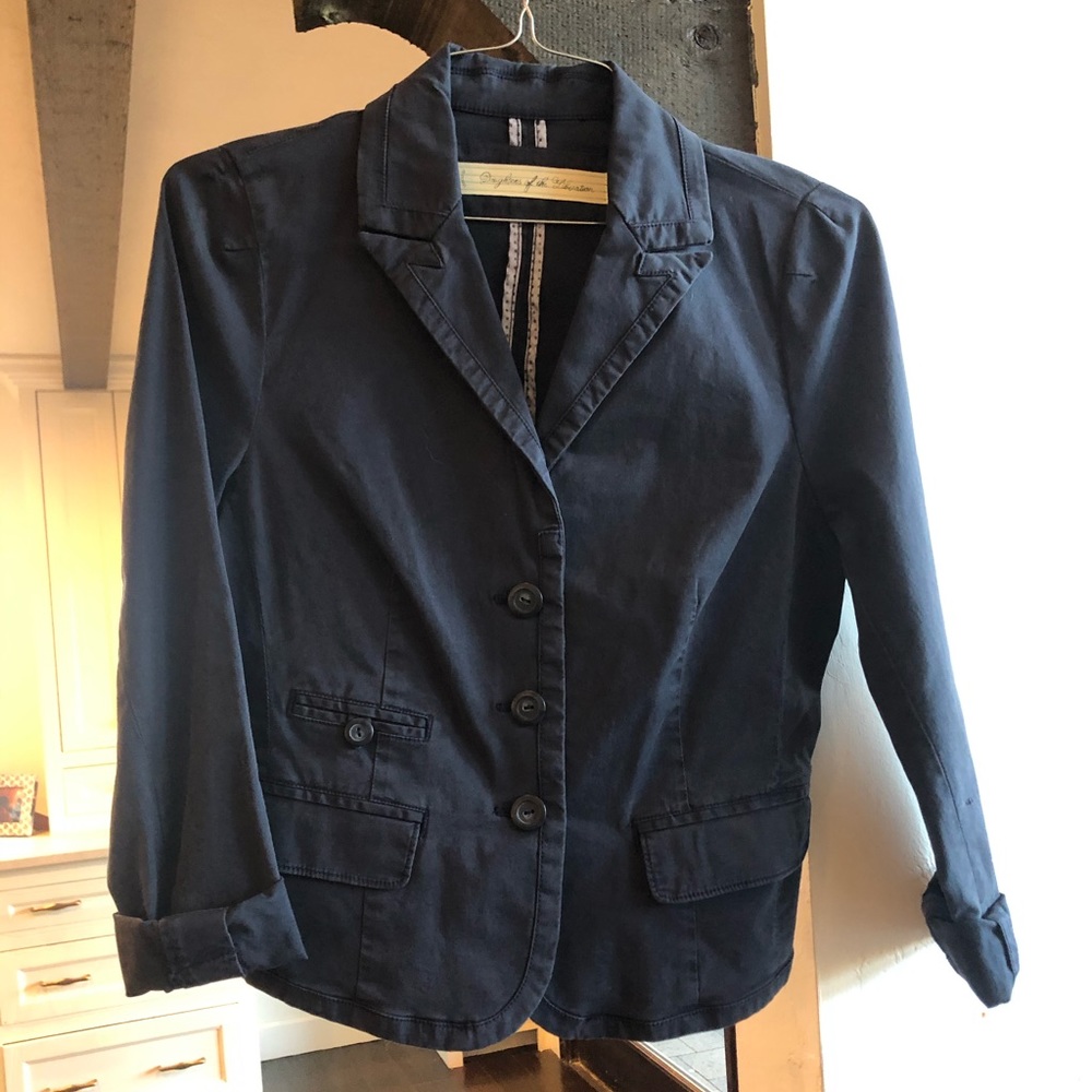 Navy cotton blazer.  Size 8